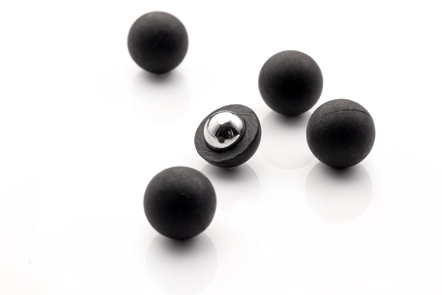 Mercury Rise Self Defense Rubber Steel Ball Ammo for Training Pistol Paintball Gun (100 Count, .50 Cal Rubber Steel Balls)