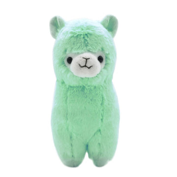 AngelGift Cuddly Llama Rainbow Green Alpaca Doll 7" Soft Baby Stuffed Animal Toy Puppet Doll Valentine's Day Birthday Xmas Christmas Wedding