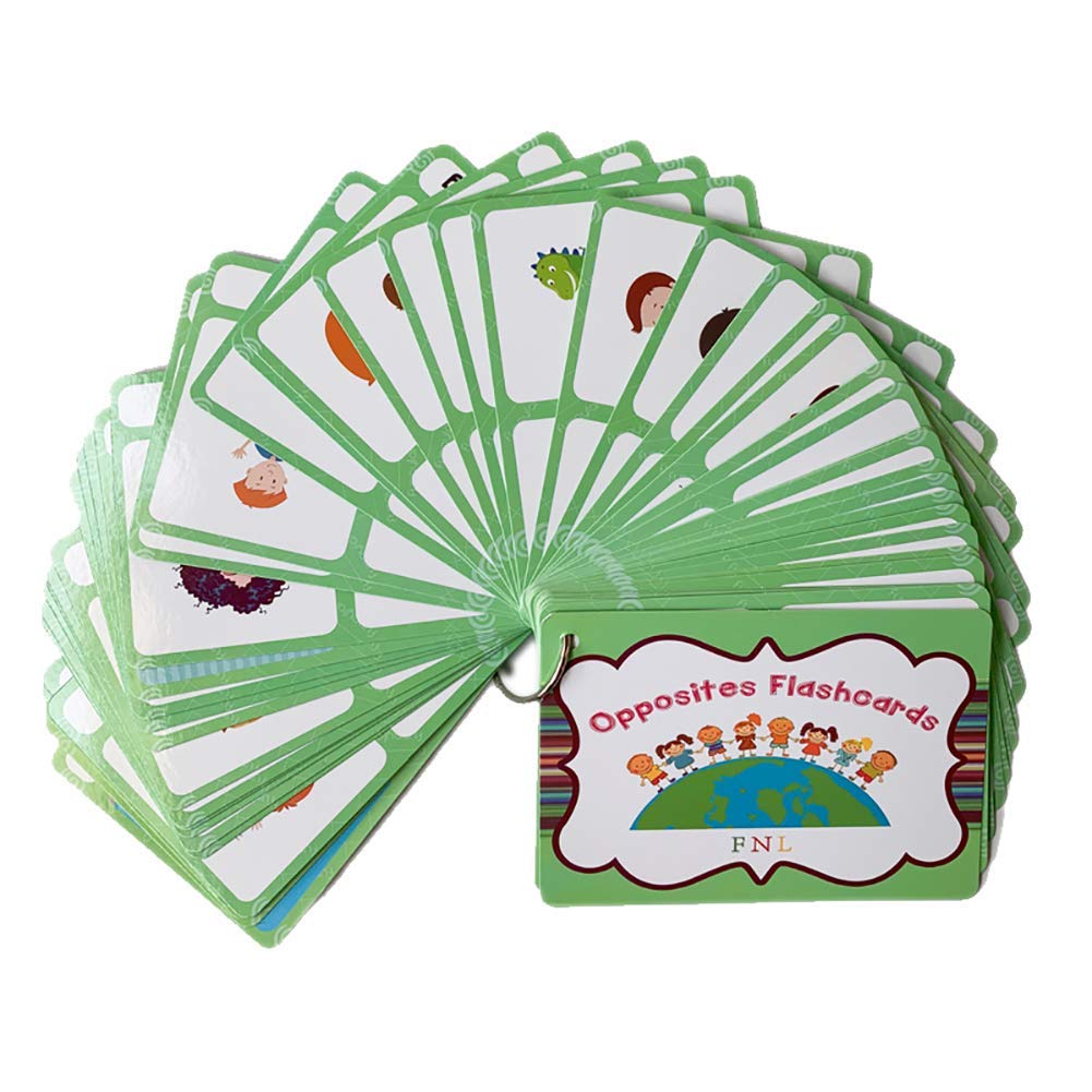 Zwttey 100 Groups English Antonyms Flashcards Building Vocabulary Pocket Cards Educational Learning Toys Pre-Kindergarten Classroom Supplies
