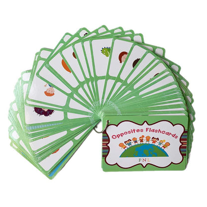 Zwttey 100 Groups English Antonyms Flashcards Building Vocabulary Pocket Cards Educational Learning Toys Pre-Kindergarten Classroom Supplies