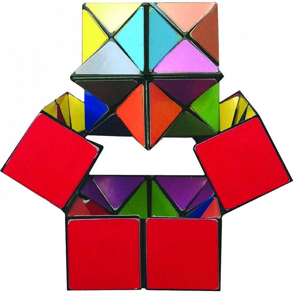 California Creations The Amazing Star Cube: 2 Piece Transforming Geometric Puzzle - Solve The Cube To Find The Hidden Star