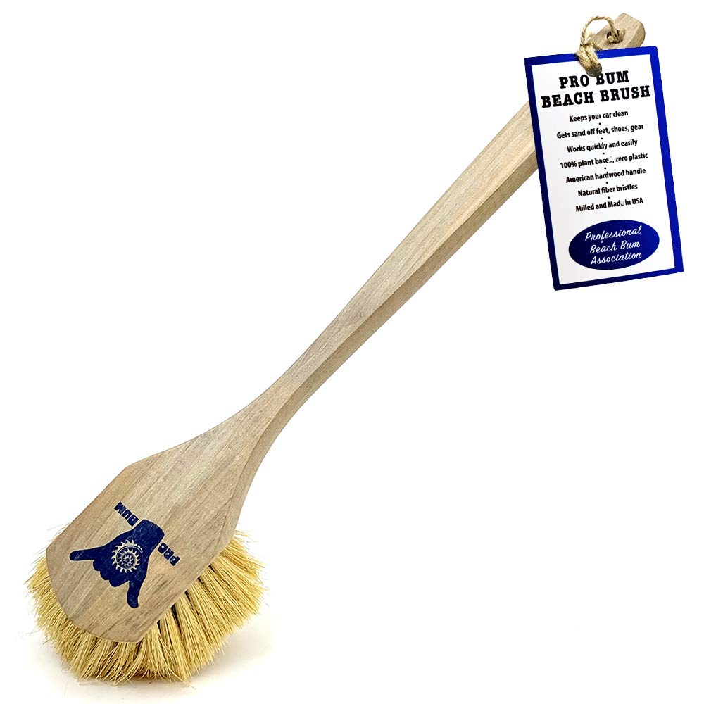 PRO BUM Beach Brush, Cleans Sandy Feet, Shoes, Equipment, Keeps Cars Clean, Zero Plastic, 100% Biodegradable, Vegan, for Surfers, Beach Bums, Men