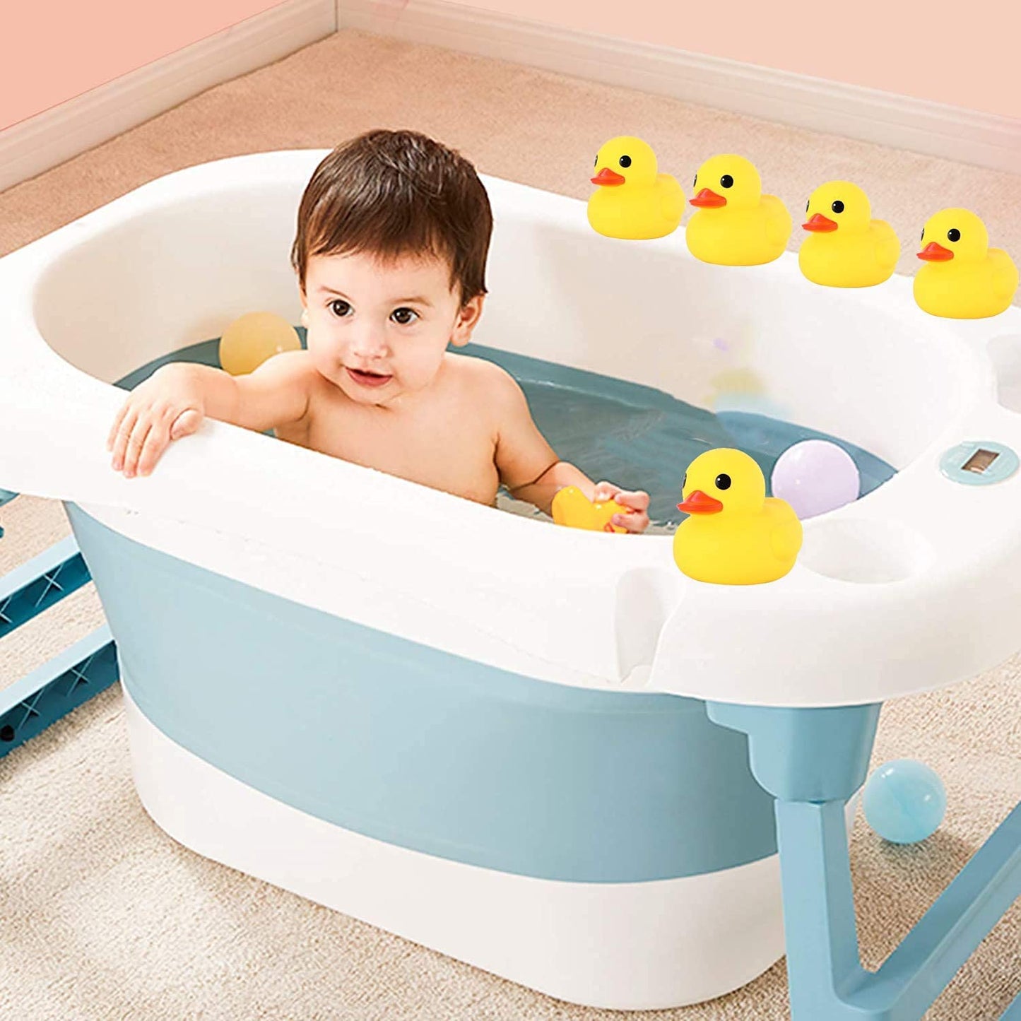 umbresen Yellow Rubber Ducks Preschool Bath Toys Bathtub Duckies Gift for Baby Shower Infants Toddlers Car Pool Float Halloween Adults Party Favors