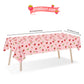 Ayearparty 4 Pack Strawberry Tablecloth Sweet One Birthday Table Cover Berry First Birthday Decorations Plastic Strawberry Theme Party Decor Party