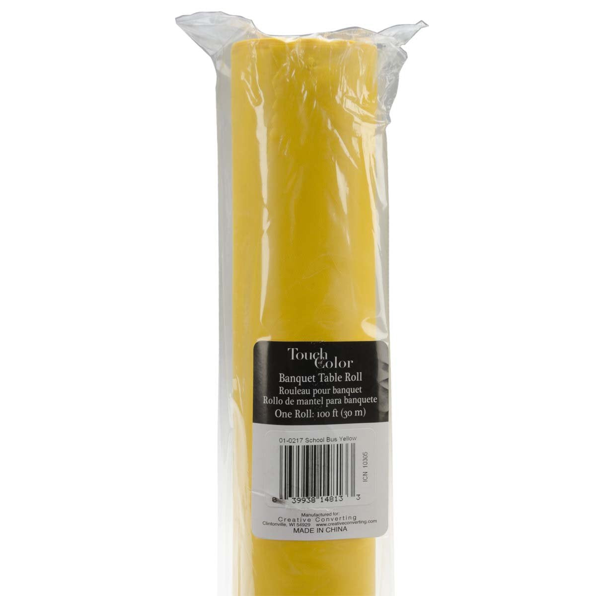 Creative Converting Roll Plastic Table Cover, 100-Feet, School Bus Yellow - 0