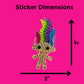 StickerBeans® Rhinestone Stickers Retro Sticker Pack, 2” x 2” Each Unique Sparkly Cut-to-Shape for Collecting, Trading, Decorating Laptops, Phone