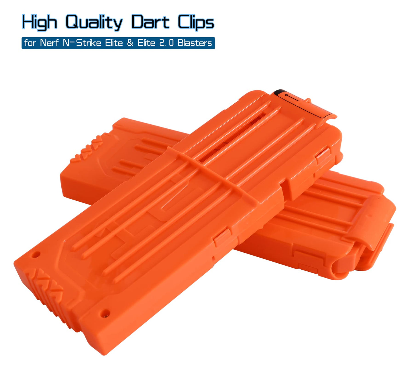 lififun 4 Pack 12-Dart Quick Reload Clip Magazine for Nerf N-Strike Elite Series (Orange)