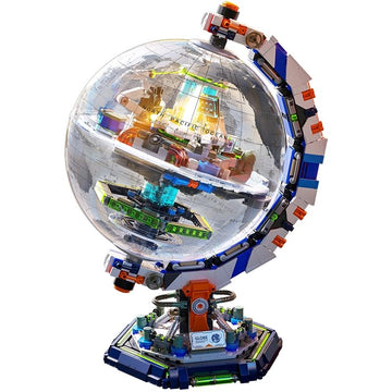 Space Station Globe Building Set for Adults- 1793 Pcs Globe Display Model with Illumination Modes 360° Rotatable LED Educational Stem Toys Graduation
