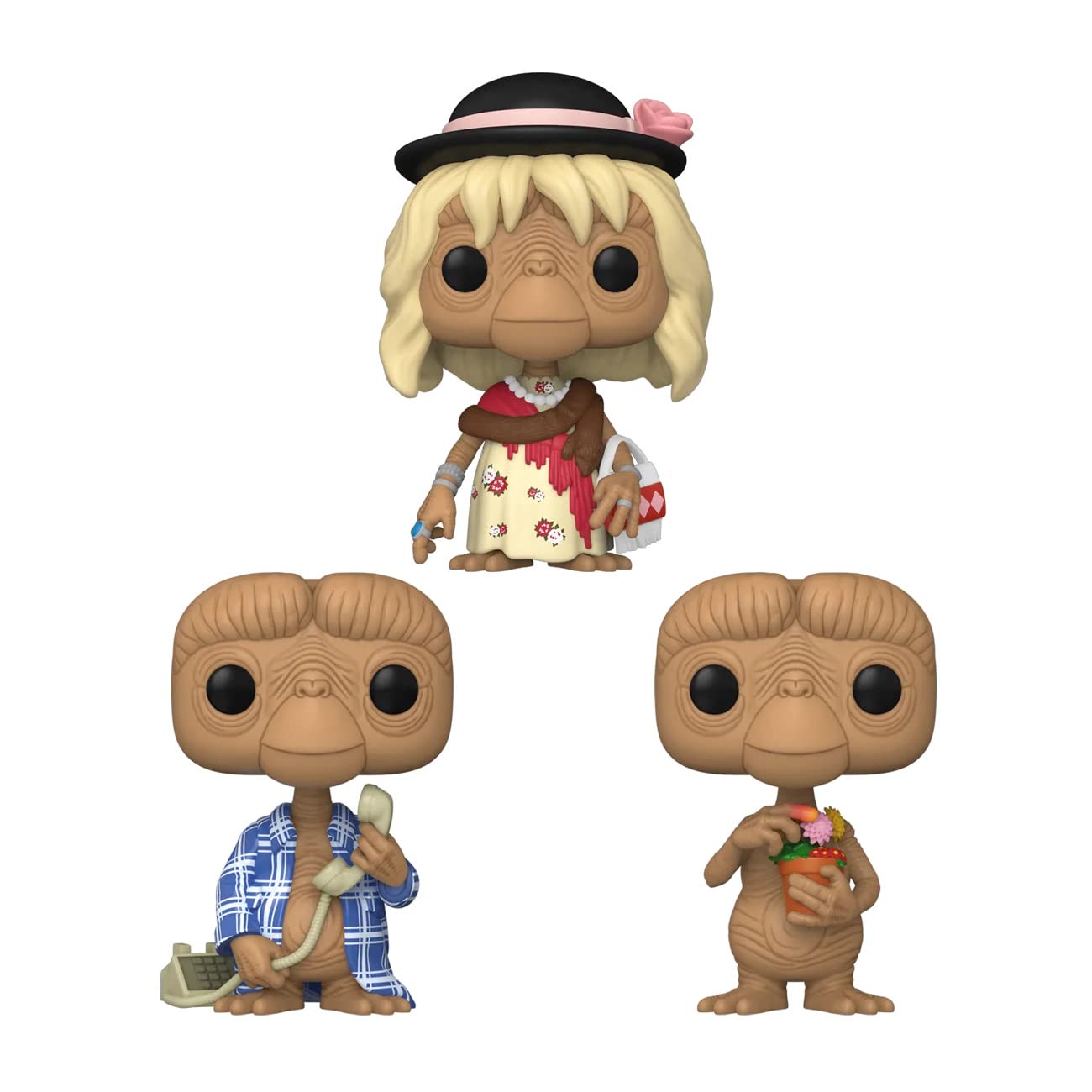 Funko 65051 Pop! Movies: E.T. - E.T. in Disguise, E.T. in Robe, E.T. with Flowers (Special Edition 3-Pack)