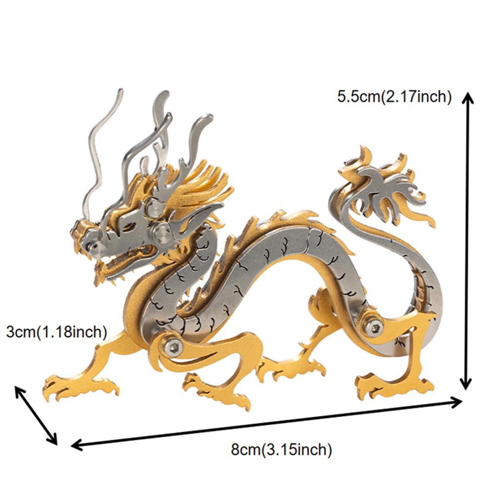Mokrdomain Zodiac Dragon 3D Metal Puzzle, Golden, 51 Pieces