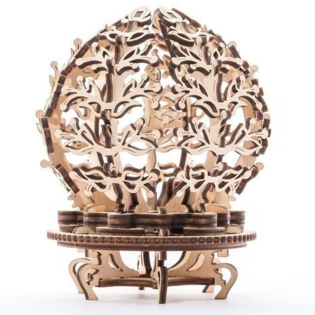 UGEARS Mechanical Flower 3D Wooden Puzzles for Adults - Wooden Model Kits for Adult Mechanical Flower Models Open and Close Wood Creations Brain