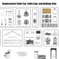 Mattel Replacement Dollhouse Size Brown Table Top, Silver Table Legs and 3 Black Railings for Barbie Dream-House Playset - CJR47