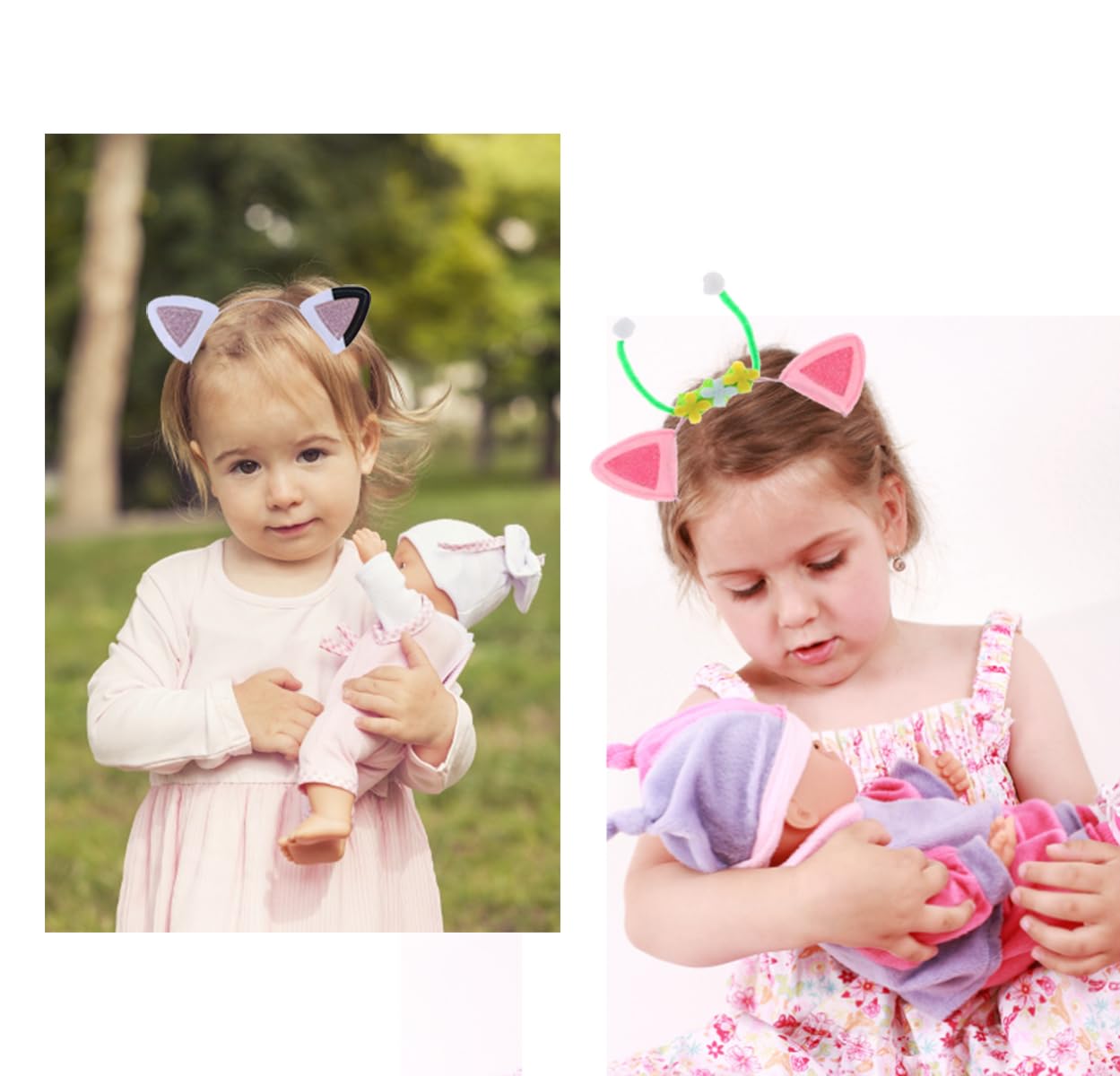 Atvscay Cute Cat Ears Headbands Hair Hoops Cartoon Party Costume Decorations for Little Girls (4PCS) (CUTE)