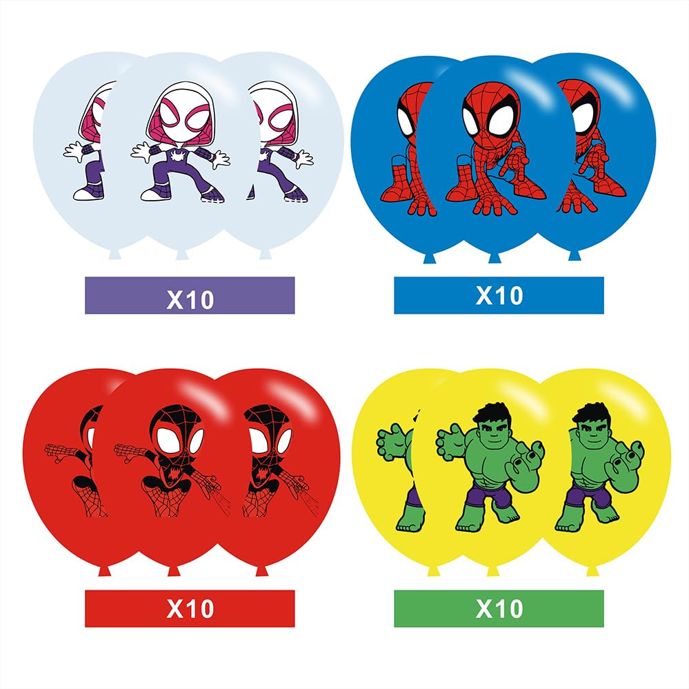 40pcs Spider and His Friends Birthday Party Balloons for Spider and His Friends Themed Birthday Party Decorations Supplies - 12 Inch