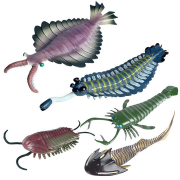 FLORMOON Animal Figures 5 pcs Realistic Plastic Cambrian Ancient Organism Set Includes Anomalocaris, Opabinia, etc. Science Project, Learning