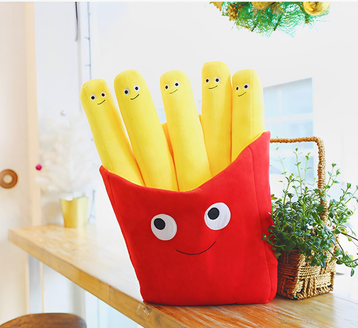 JPORSHU Hamburger French Fries Plush Pillow?16 inches Food Plush Stuffed Pillow?Soft Sofa Cushion Plushie Toy?Cartoon Toy Pillow Gifts for Kids