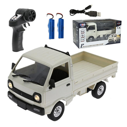 YounggDiy WPL D12 1/16 Mini RC Truck, 2.4G RC Car Mini-Truck Mini-Van High Speed of 20km/h DIY Double Battery, Remote Control Trucks Vans, Indoor