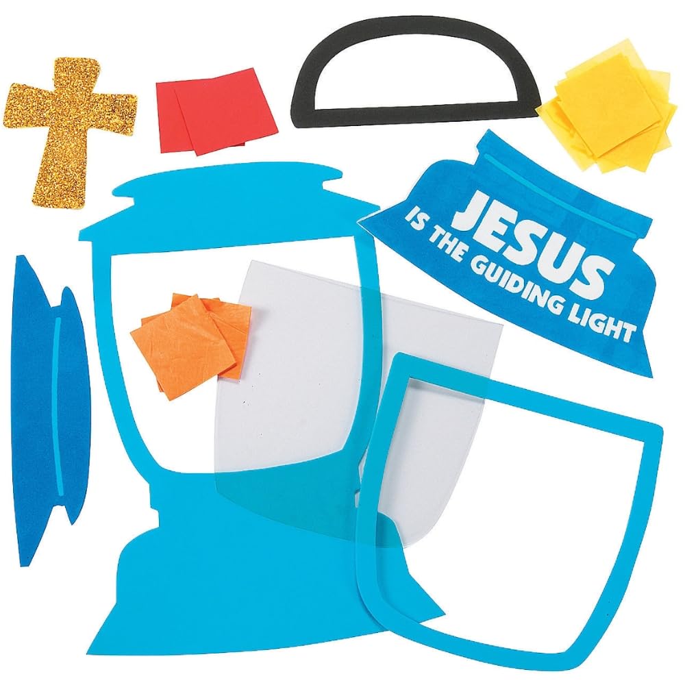 Fun Express 10" Jesus Lights the Way Tissue Paper Sign Craft Kit VBS 2026 - Makes 12