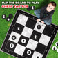 Swooc Games - 3-in-1 Giant Chess, Checkers, & Chess Tac Toe Game with Mat (4ft x 4ft) - Machine-Washable Canvas & 5" Big Foam Discs - Giant Chess Set