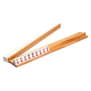 YOZYU 4 Pack Mahjong Racks Set with Detachable Magnetic Pushers,1.2in/1.4in American Mahjong Tile Racks,Wood Mahjong Racks with Pushers?Mahjong