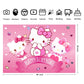 Kitty Birthday Decorations,Girls Princess Happy Birthday Banner Backdrop for Kids Birthday Party Supplies (5x3ft)