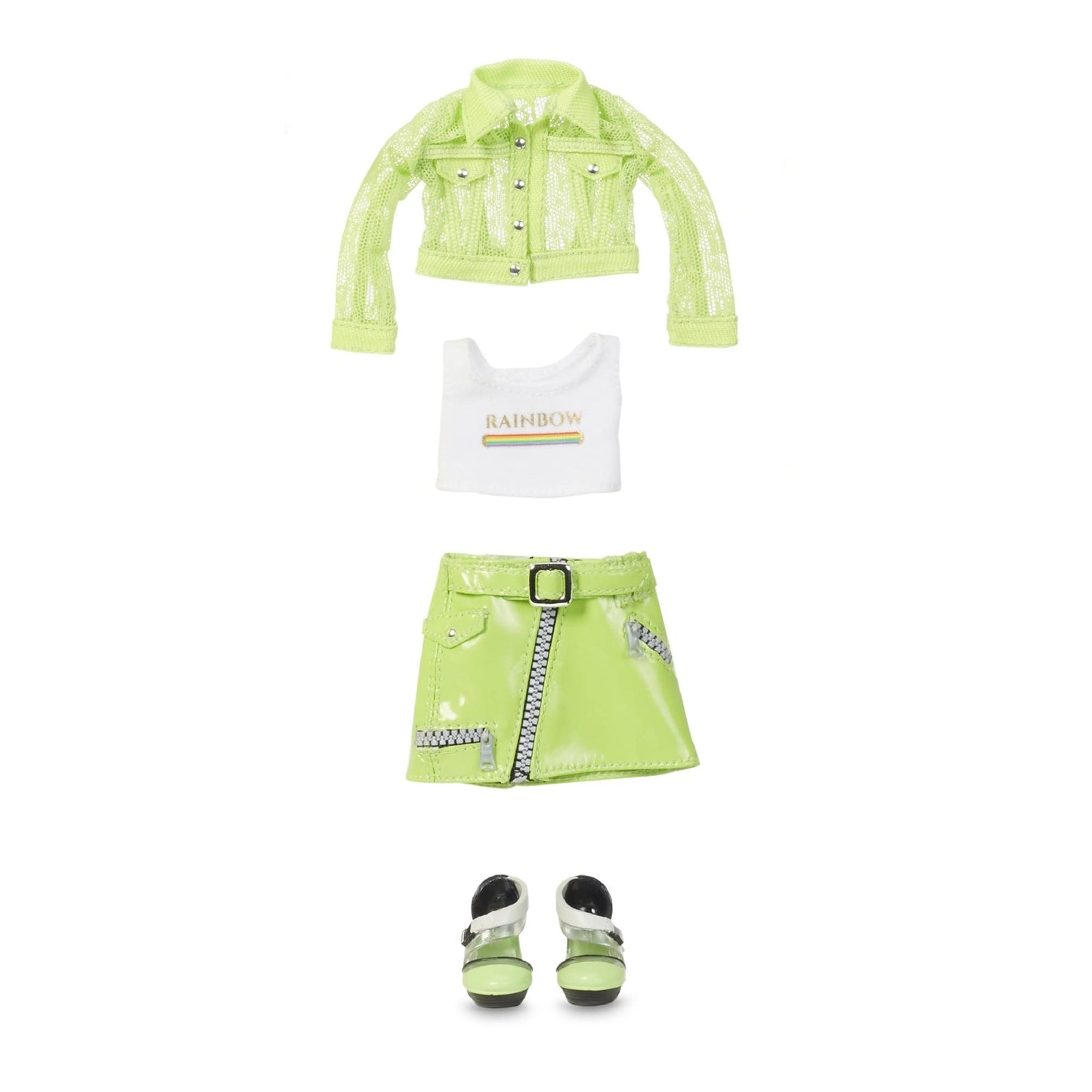 Rainbow High Karma Nichols - Neon Green Fashion Doll with 2 Doll Outfits to Mix & Match and Doll Accessories, for Kids 6-12 Years Old