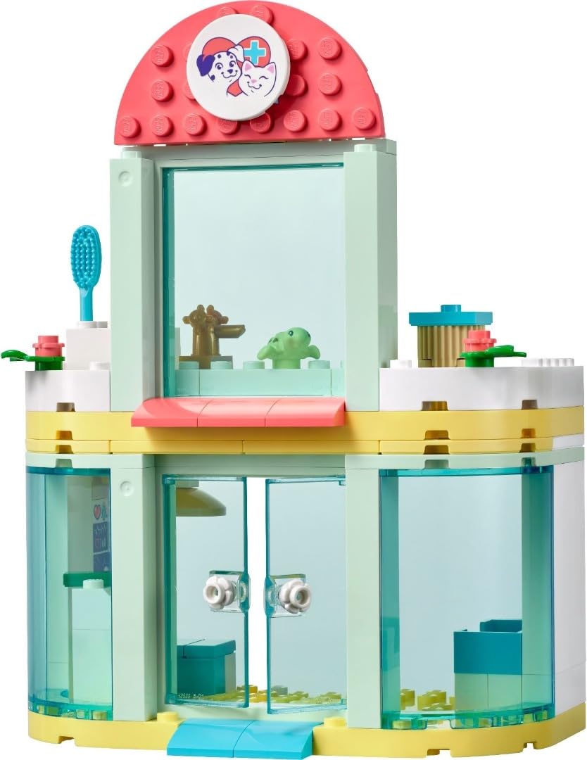 LEGO Friends Pet Clinic 41695 Building Kit; with 2 Mini-Dolls Including Mia, Plus Cat and Rabbit Toys; Creative Birthday Gift for Kids Aged 4 and up