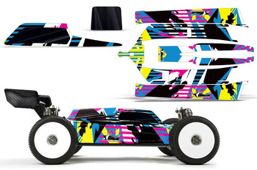 AMR Racing RC Graphics kit Sticker Decal Compatible with Losi 8IGHT-E 3.0 #TLR04002 - Flashback