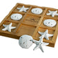 Starfish Tic Tac Toe Game - 9" x 9" - Beach Tic Tac Toe Game - Coastal Beach House Coffee Table Game Board - Tic Tac Toe Decor - Beach House Games