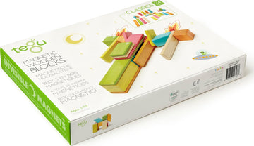 24 Piece Tegu Magnetic Wooden Block Set, Tints, 1-99 years old