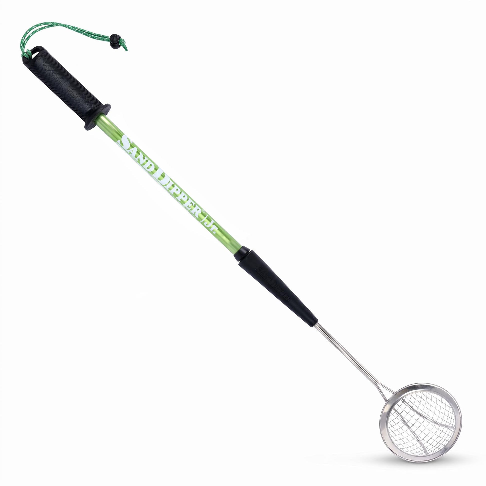 Sand Dipper Compact Beach Scoop for Shells, Sea Glass & Shark Teeth (Green, Round Basket)