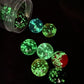 NexusPulse 10Pcs Gold Marbles Glow in The Dark Glass Marbles Ball Luminous Glass Ball Runs,Marble DIY and Home Decoration Dice and Marble(12mm/0.47in)