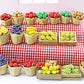 Green Dollhouse Decoration Accessories, 1:12 Dollhouse Miniature Scene Model Fresh Fruit Basket (25 x 30 mm)
