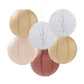 Boho Baby-Shower Party-Decorations Streamers-Lanterns - 14pcs White Brown Champagne Neutral Birthday Wedding Bridal Paper Fan,Tissue Pom