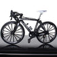 Creative Alloy Finger Bicycle 1:10 Miniature Simulated Bicycle Toys, Finger Racing Bicycle Handlebars Bent(Black)