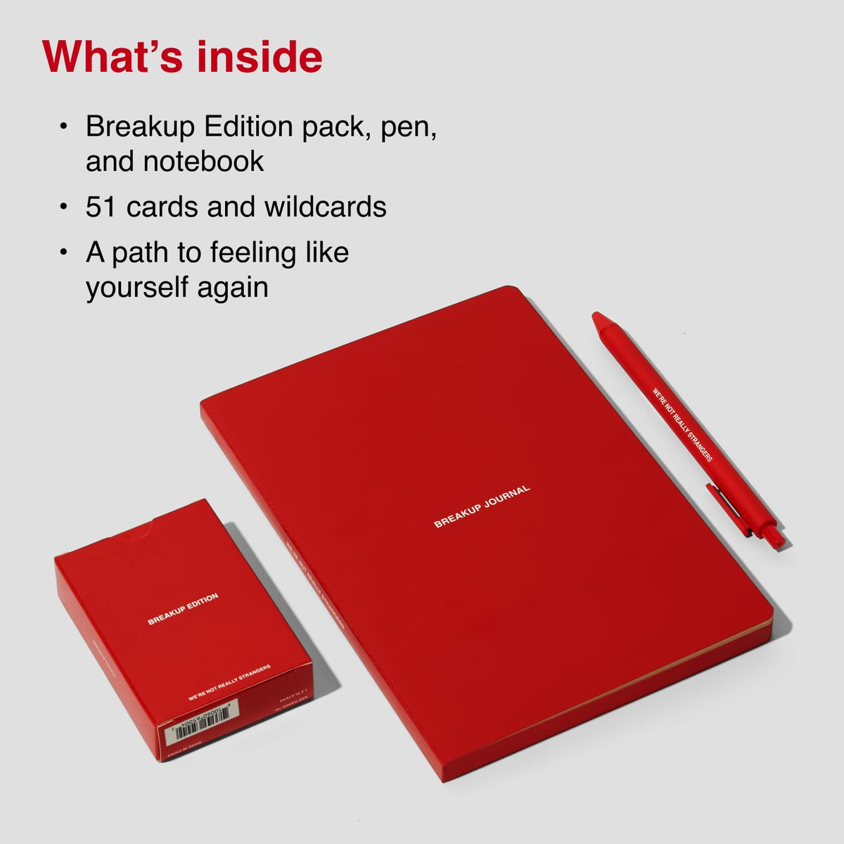 WE'RE NOT REALLY STRANGERS Breakup Kit, Includes 51 Cards & Breakup Journal