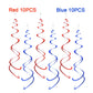 AimtoHome Party Swirl Decorations, Red and Blue Foil Ceiling Hanging Swirl Decoration, Whirls Decorations for Birthday | Wedding | Anniversary |