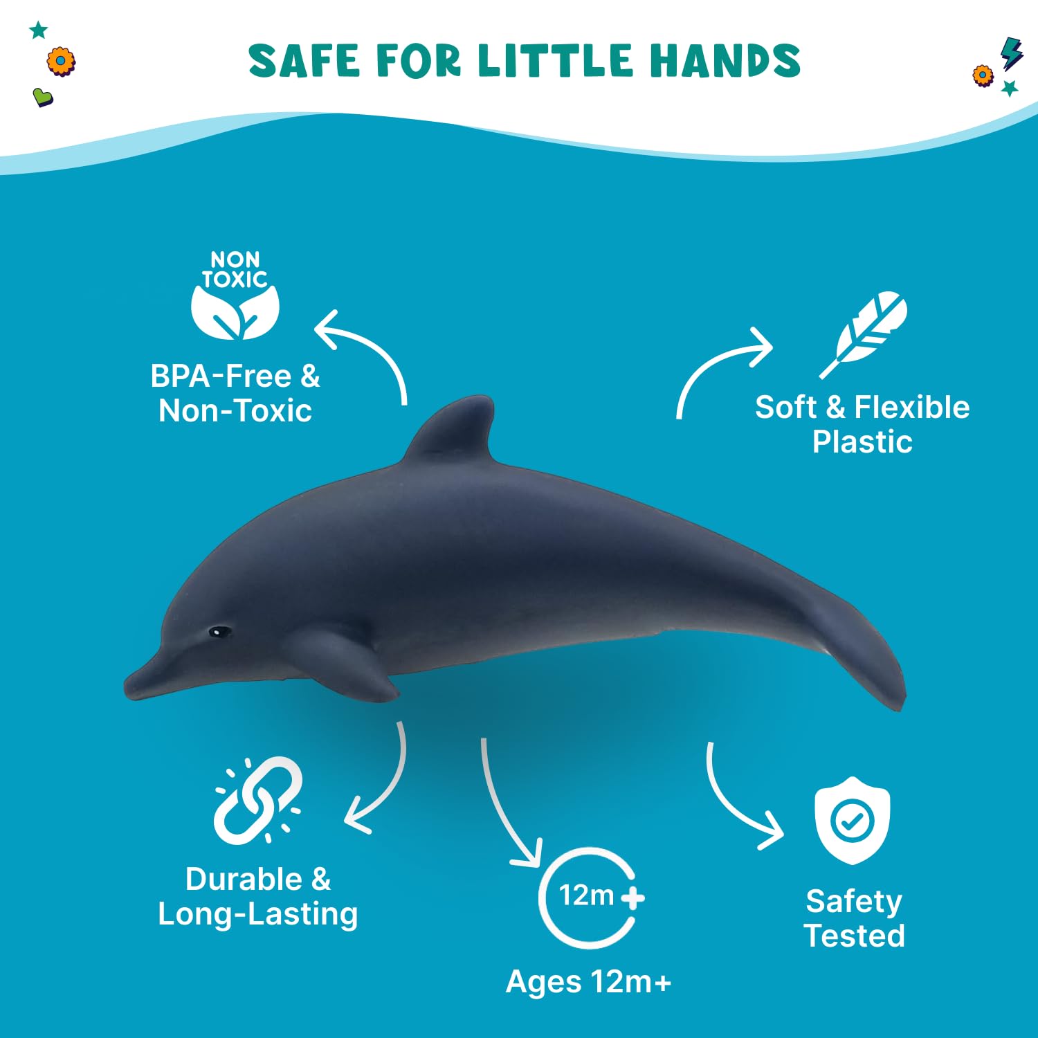 Get Ready Kids Ocean Animal Playset - 7 Sea Creature Toys for Kids