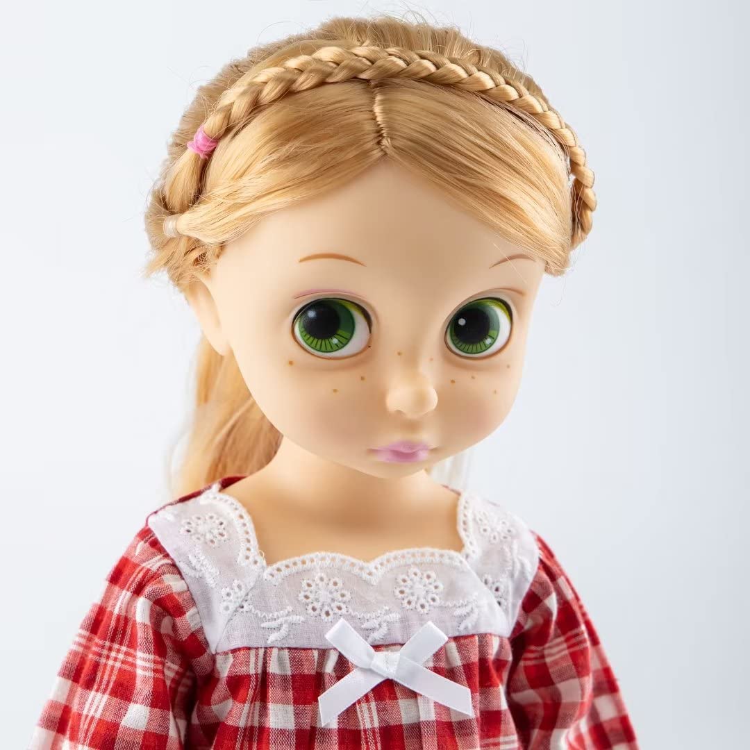 Girl and Doll Matching Nightgown, 16"-18" Dolls Clothes, Red Plaid Vintage Dress for Doll