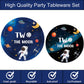 Letromp 40 Pcs Two the Moon Birthday Decorations 2 the Moon Party Paper Plates Napkins for Outer Space/Galaxy Astronaut/Space Man/Robot UFO Theme Baby