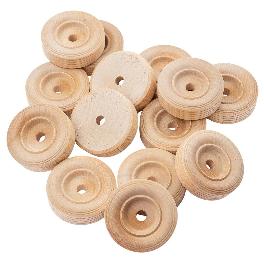 Unfinished Wood Wheels by Factory Direct Craft - Pack of 20 Mini Wooden Wheels for DIY Woodworker Crafts Model Cars Trains (Size: 2-1/2 inch Diameter)