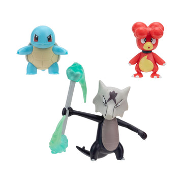 Pokémon PKW3600 - Battle Figure - Magby, Schiggy, Alola Knogga, Official Figures