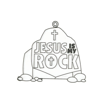 Fun Express Jesus is My Rock Suncatchers - Sunday School and VBS Craft Supplies - VBS 2026 Vacation Bible School Supplies/Decor - 24 Pieces - Clear