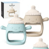 ChooKaChoo 2 Pack Baby Teething Toy for Over 3 Months, Food Grade Silicone Teething Mitten, Anti Dropping Wrist Hand Teethers Baby Chew Toys