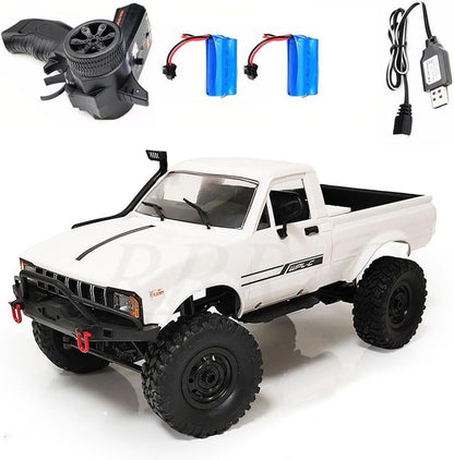 Weendiypty C24-1 RC Crawler Offroad RC Truck 4x4 Remote Control Rock Crawler Pickup Trucks with Led Light, 2.4 Ghz 1/16 Scale All Terrain Car Brushed