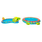 Banzai Shade 'N Slide Turtle Inflatable Outdoor Kiddie Splash Pool with Fish Sprinkler, Removable Canopy, and Mini Slide for Ages 3+