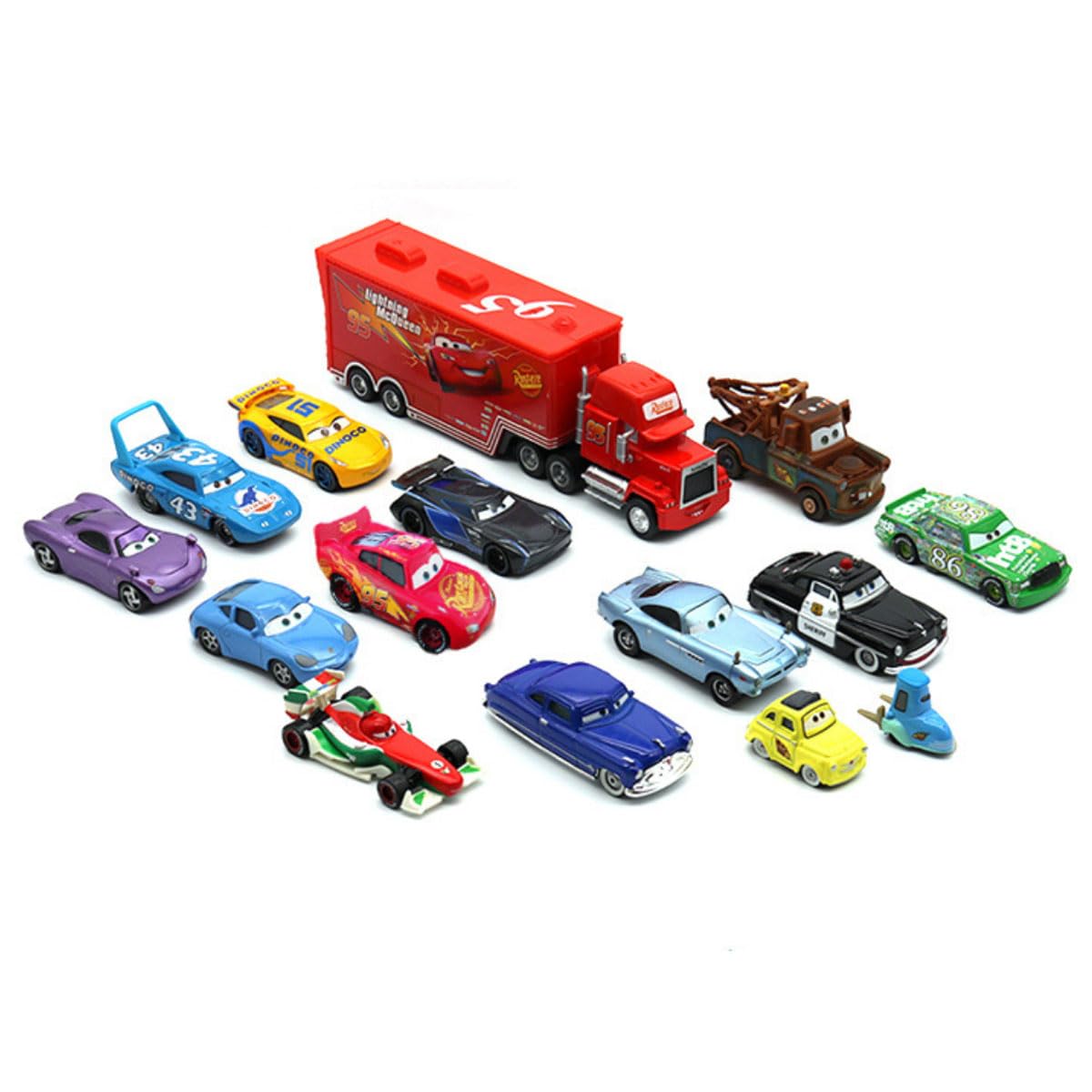 22 Pcs Movie Cars Toys Set Mack Uncle Truck Diecast Metal Beautifully Gift Box Children's Birthday