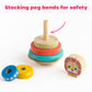 Jasey's Toy Chest Wooden Lion Stacking Rings | 7-Piece Wooden Stacker Toy with Colorful Rings & Lion Topper | Educational Toy for Toddlers Ages 12+