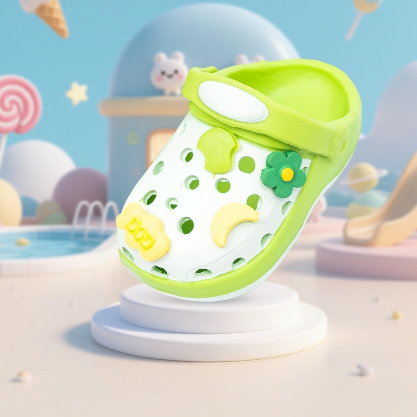 Fashion Doll Shoes for lububu, Cute Accessories for 4-7in Dolls, Green