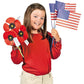 Small Paper Color Your Own American Flags - 8 1/2" x 6" on 13 3/4" - 12 Pc.